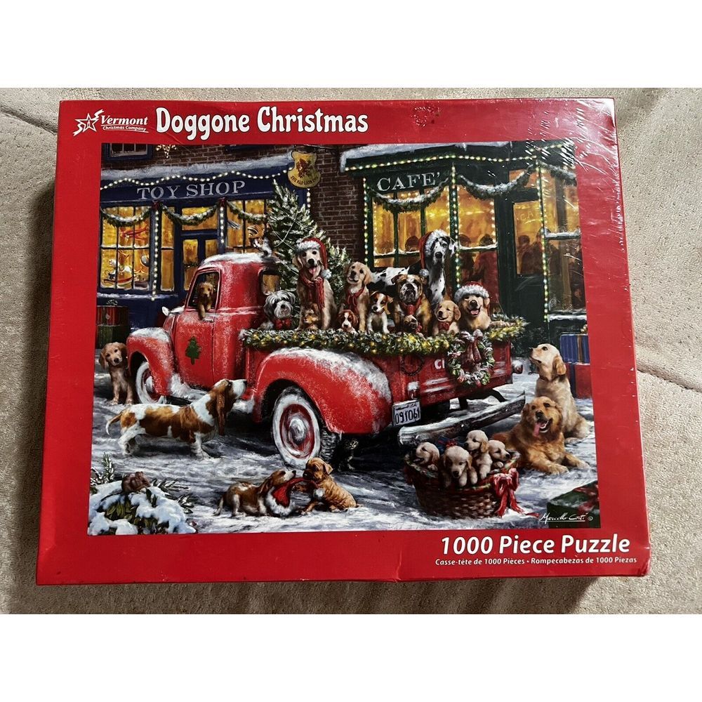 Vermont Christmas Company Jigsaw Puzzle Doggone Christmas - 1000 Piece NEW